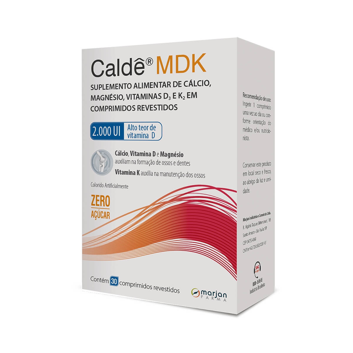 Vitamina D Caldê MDK 2000UI com 30 comprimidos