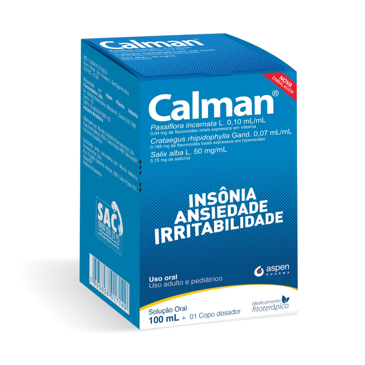Calman 100ml Solução Oral Ativus | Droga Raia