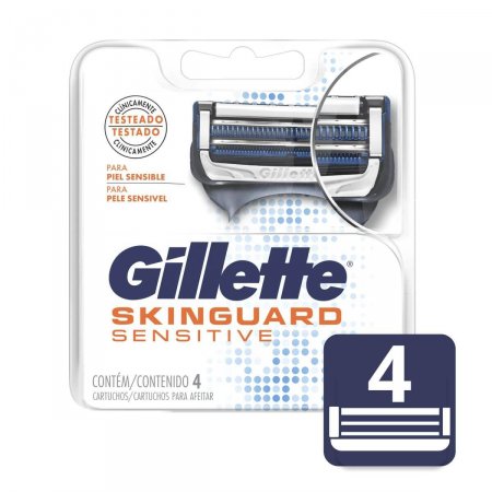 Carga para Aparelho de Barbear Gillette Skinguard Sensitive com 4 unidades