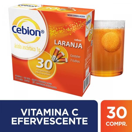 Vitamina C Cebion Sabor Laranja com 30 Comprimidos Efervescentes