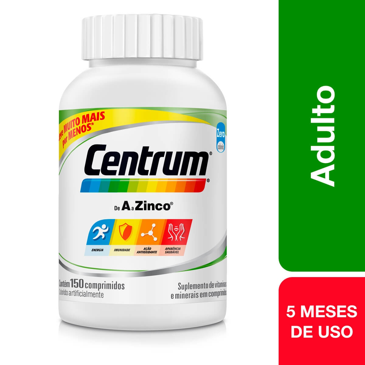 Suplemento Vitamínico-Mineral Centrum A a Zinco com 150 comprimidos Menor preço em Suplemento Vitamínico-Mineral Centrum A a Zinco com 150 comprimidos