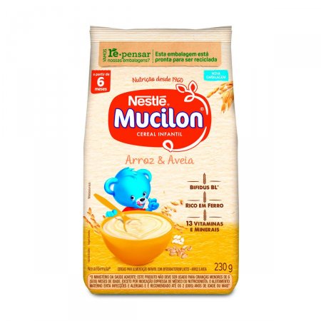 Cereal Mucilon Arroz E Aveia Infantil com 230g