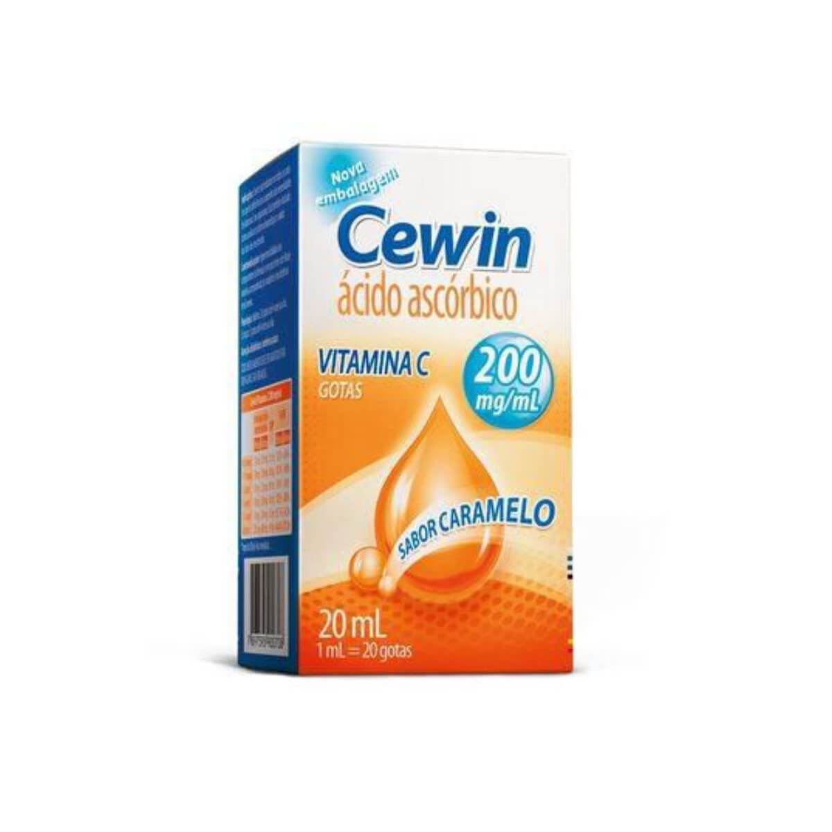 Vitamina C Cewin 200mg/ml Gotas Sabor Caramelo com 20ml | Droga Raia