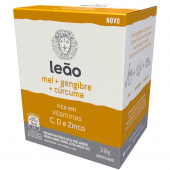 Chá Vitamínico Leão Mel, Gengibre e Cúrcuma 10 sachês 20g cada