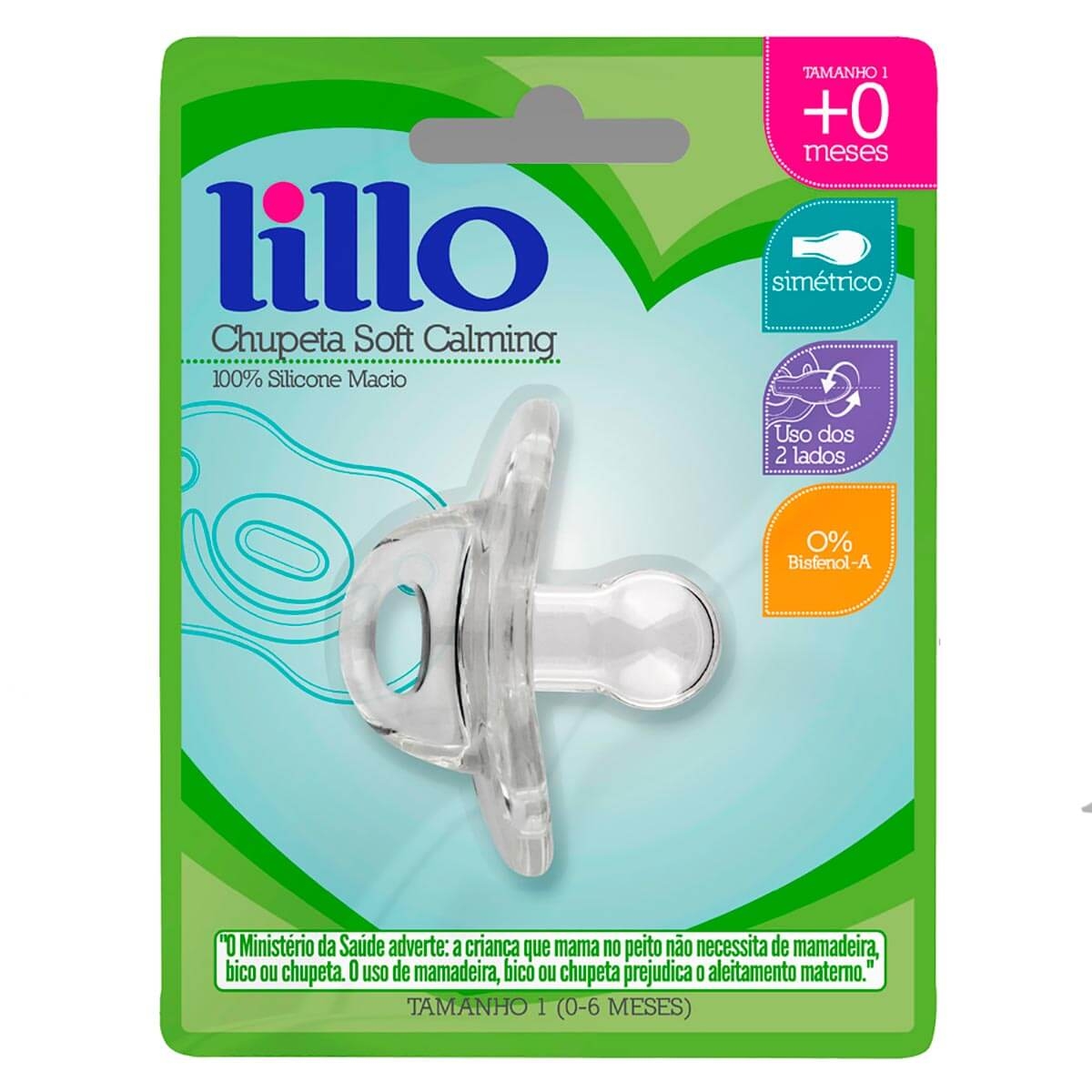 Chupeta de Silicone Lillo Soft Calming Tamanho 1 Transparente com 1 unidade 1 Unidade
