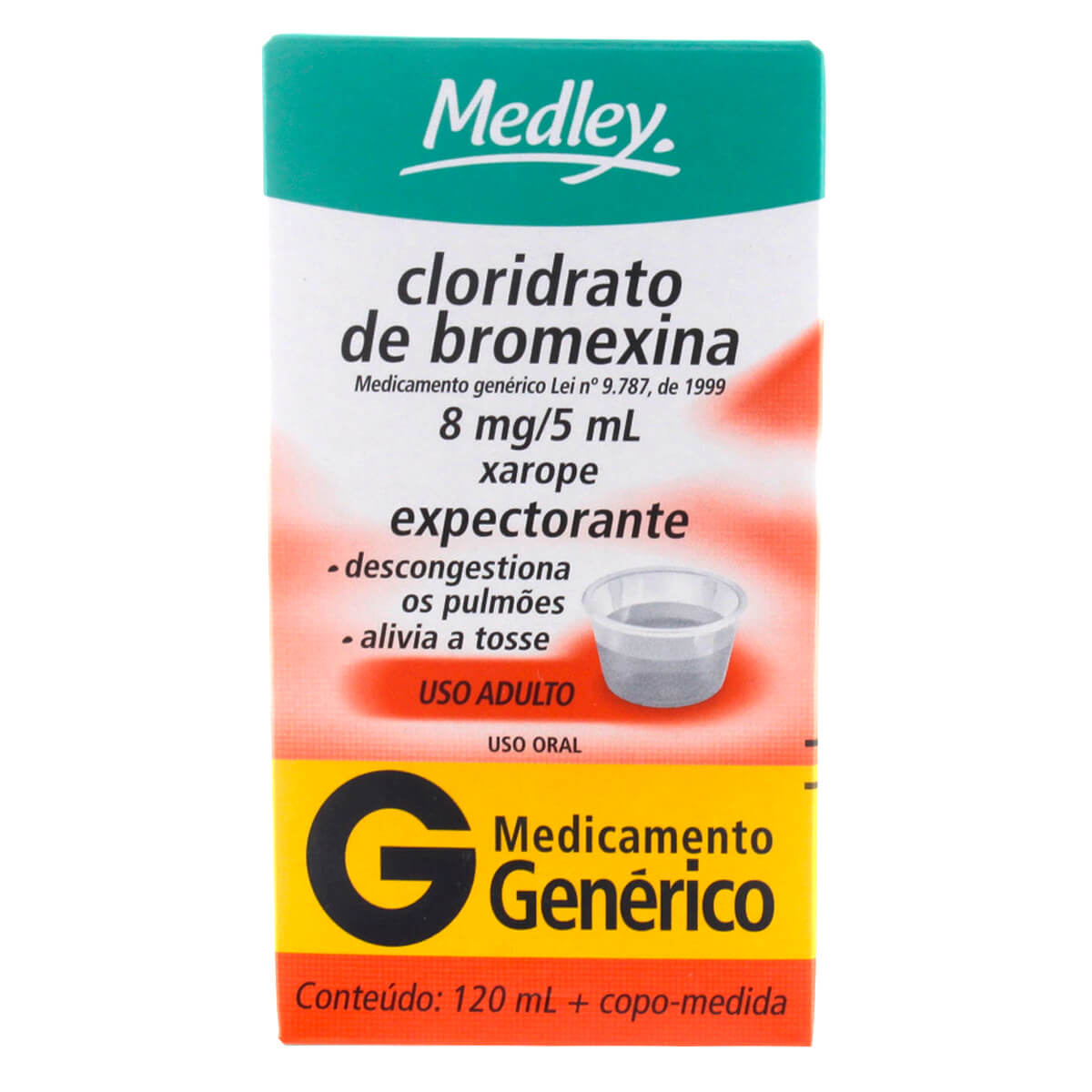 Cloridrato de Bromexina 8mg/5ml Medley Xarope com 120ml | Droga Raia