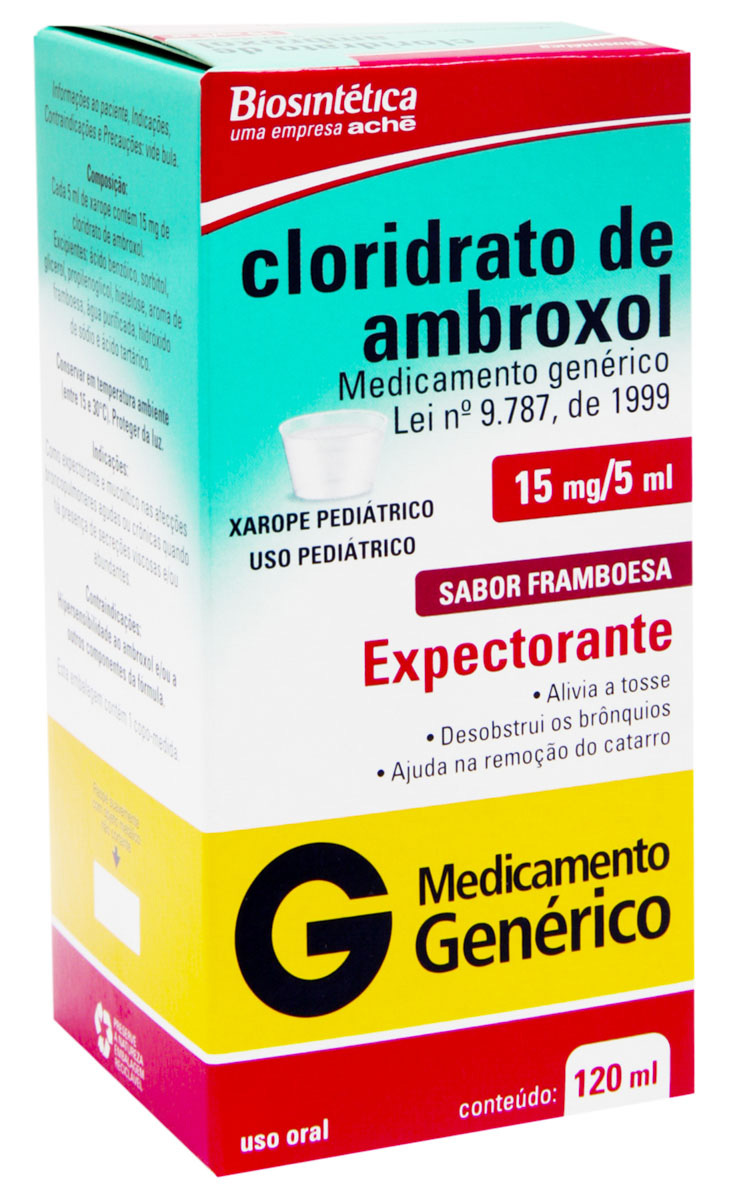 Cloridrato de Ambroxol 15mg/5ml xarope 120ml Aché Genérico