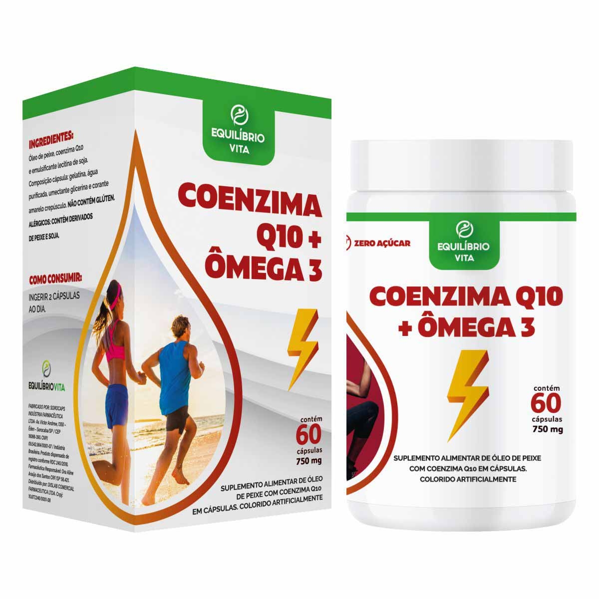 Suplemento Alimentar Coenzima Q10 + Ômega 3 Equilíbrio Vita com 60