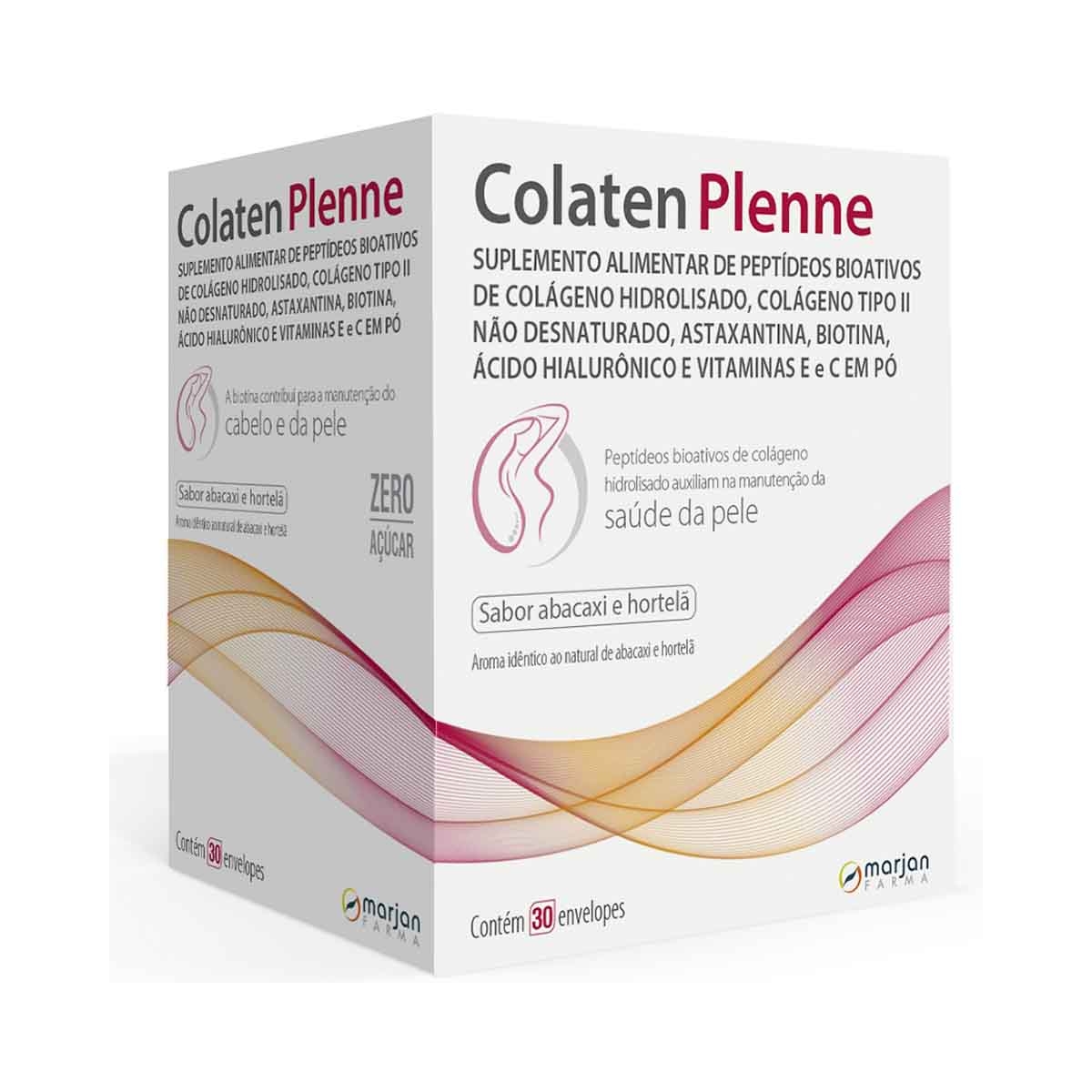 Colágeno Colaten Plenne Sabor Abacaxi e Hortelã 30 sachês