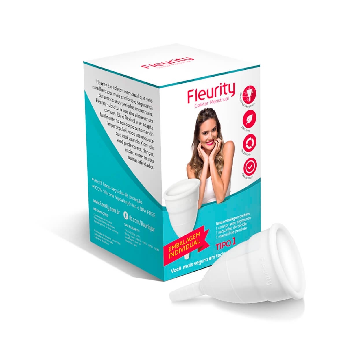 Coletor Menstrual Fleurity Tipo 1 Sem Pigmento com 1 unidade