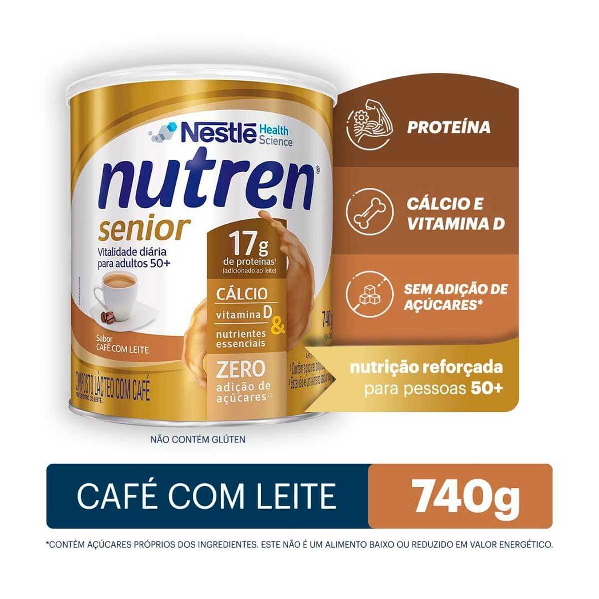 Suplemento Alimentar Nestlé Nutren Senior Sabor Café com Leite com 740g