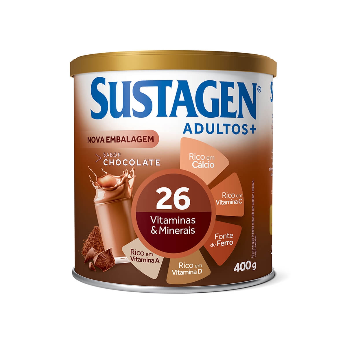 Complemento Alimentar Sustagen Adultos+ Sabor Chocolate Mead Johnson 400g