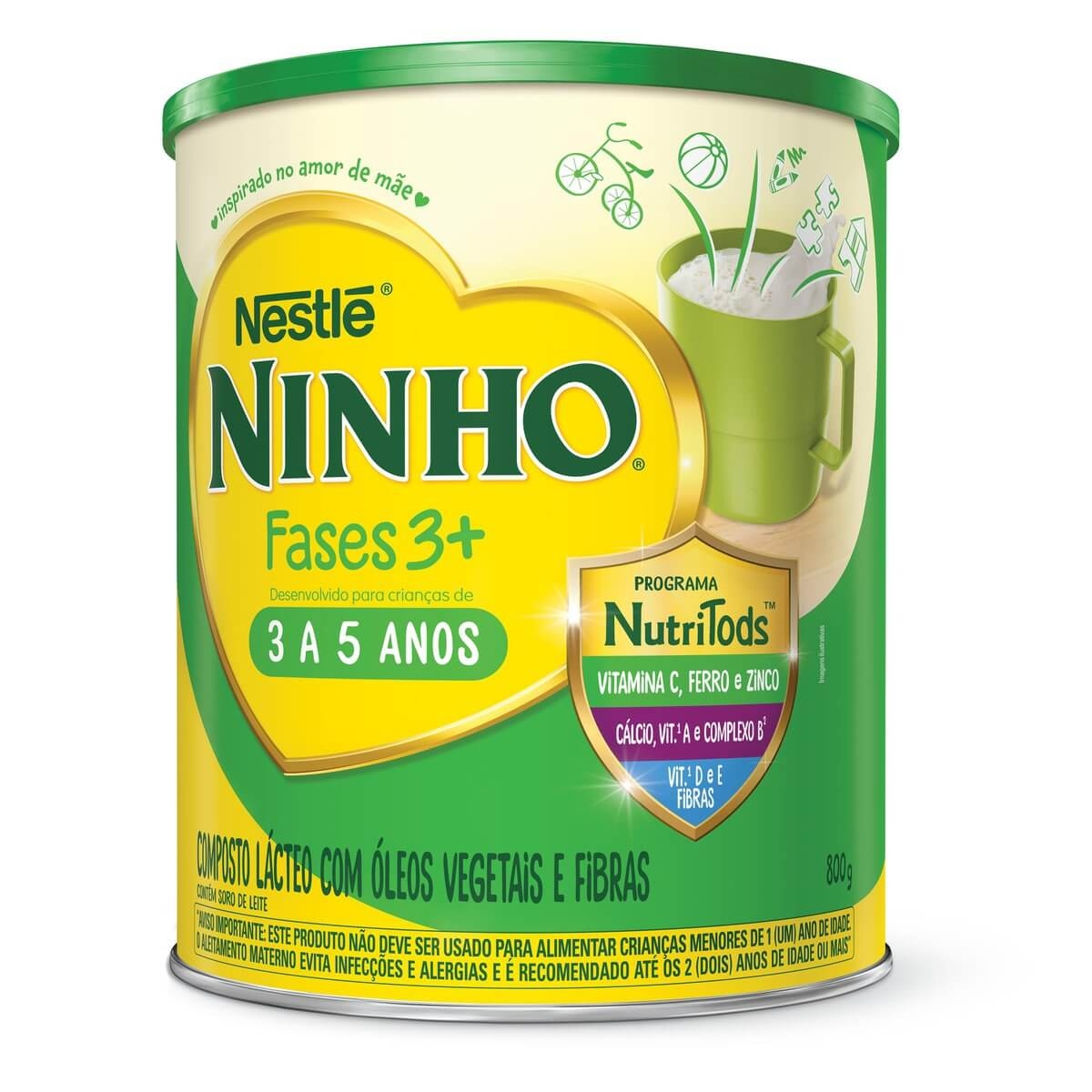 Composto Lácteo Ninho Fases 3+ Nestlé 3 a 5 anos 800g 800g
