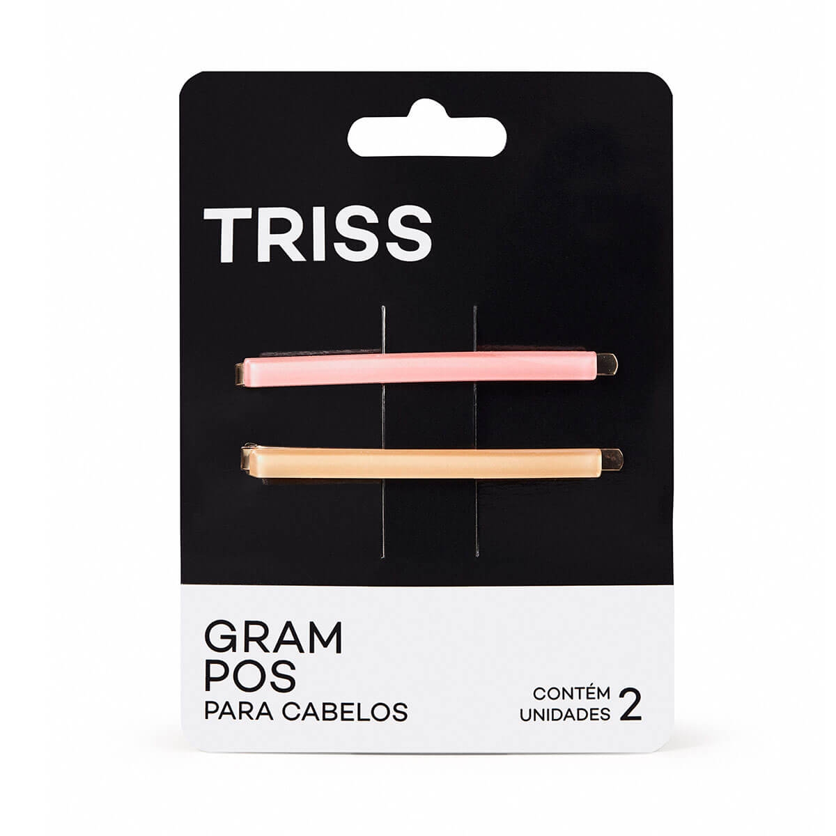 CONJUNTO DE GRAMPO PARA CABELO TRISS/NEEDS ROSA COM 2 UNIDADES