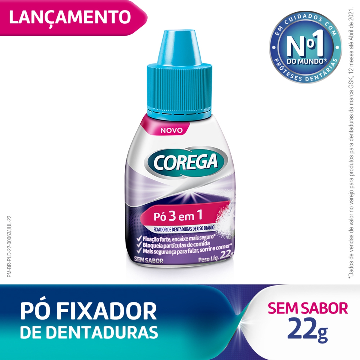 Corega Botle Corega Pó 3 em 1 Sem Sabor: preço, benefícios e onde comprar | Droga Raia