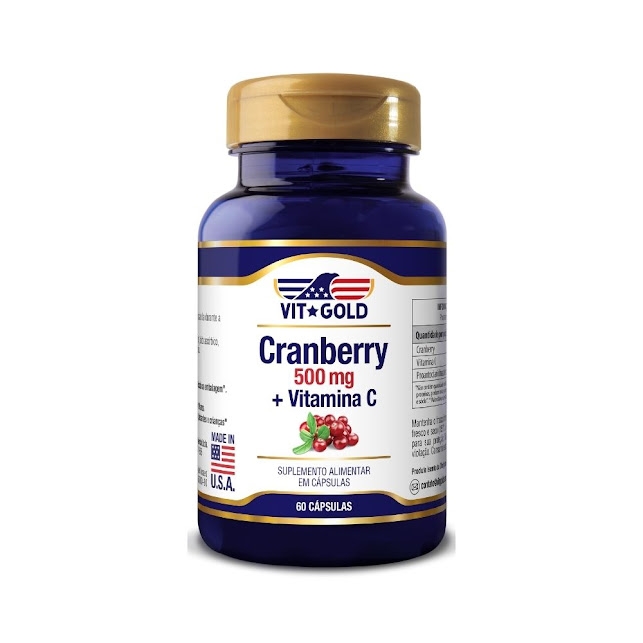 Cranberry 500 mg com Vitamina C Vitgold 60 Cápsulas