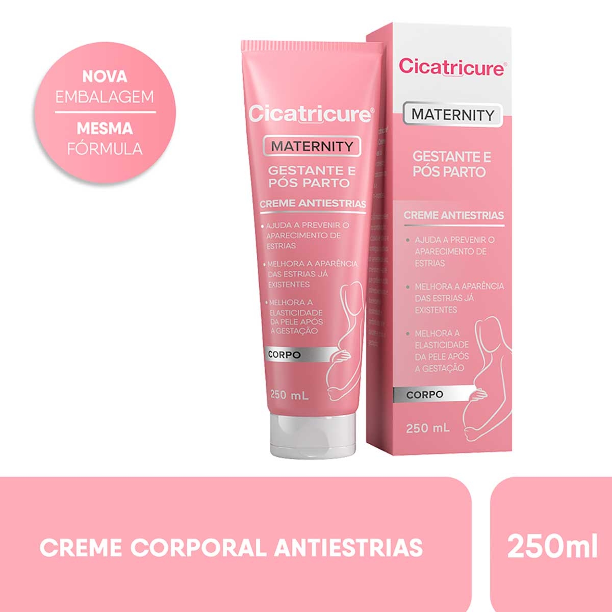 Creme Antiestrias Cicatricure Maternity Gestante e Pós Parto com 250ml ...