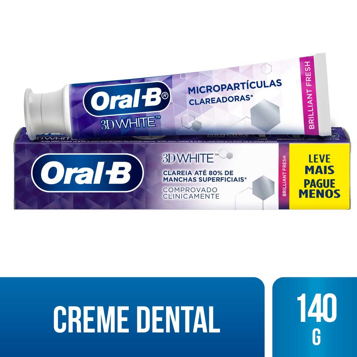 Pasta de Dente Oral-B 3D White Anticáries com Flúor 140g
