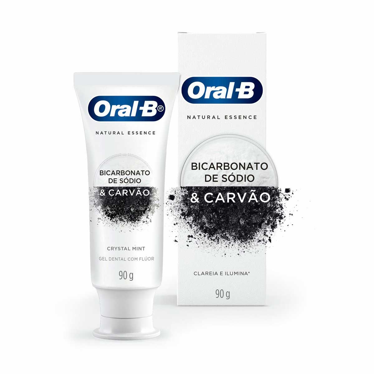 Creme Dental Oral-B Natural Essence Bicarbonato de Sódio & Carvão com 90g