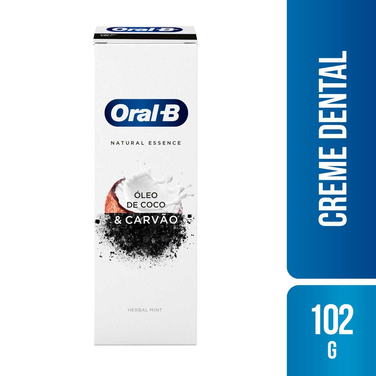 Creme Dental Oral-B Natural Essence Óleo de Coco & Carvão com 102g