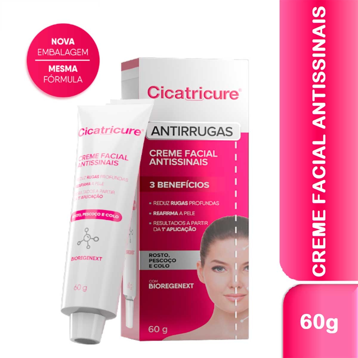 Creme Facial Antissinais Cicatricure com 60g Menor preço em Creme Facial Antissinais Cicatricure com 60g