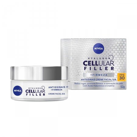 Creme Facial Antissinais Nivea Hyaluron Cellular Filler Dia FPS 30 com 50ml