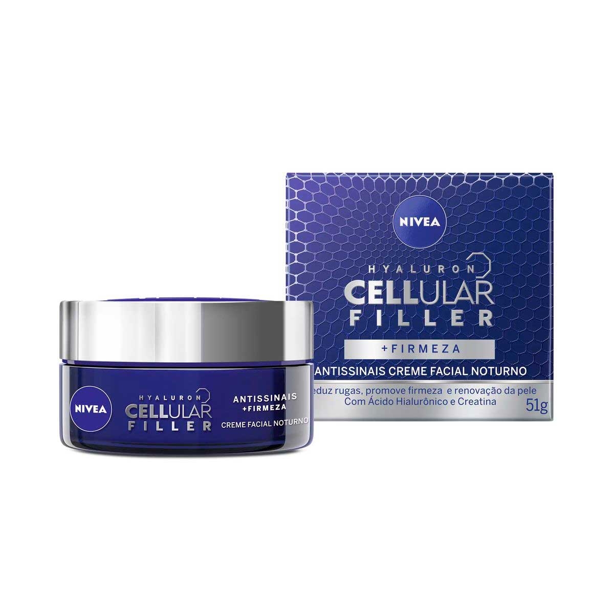Creme Facial Antissinais Nivea Hyaluron Cellular Filler Noite 50ml Menor preço em Creme Facial Antissinais Nivea Hyaluron Cellular Filler Noite 50ml