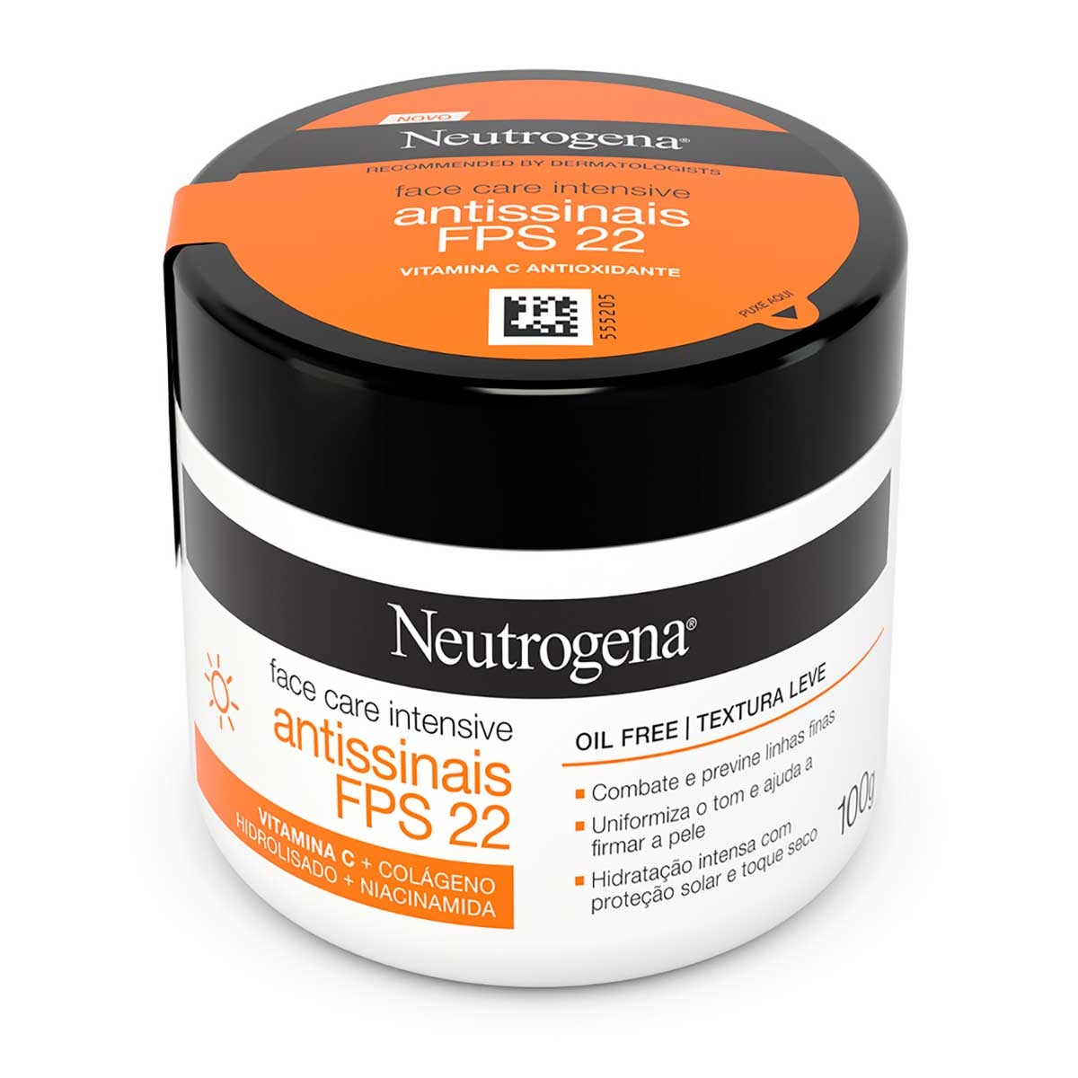 Creme Facial Neutrogena Face Care Intensive Antissinais FPS22 com 100g
