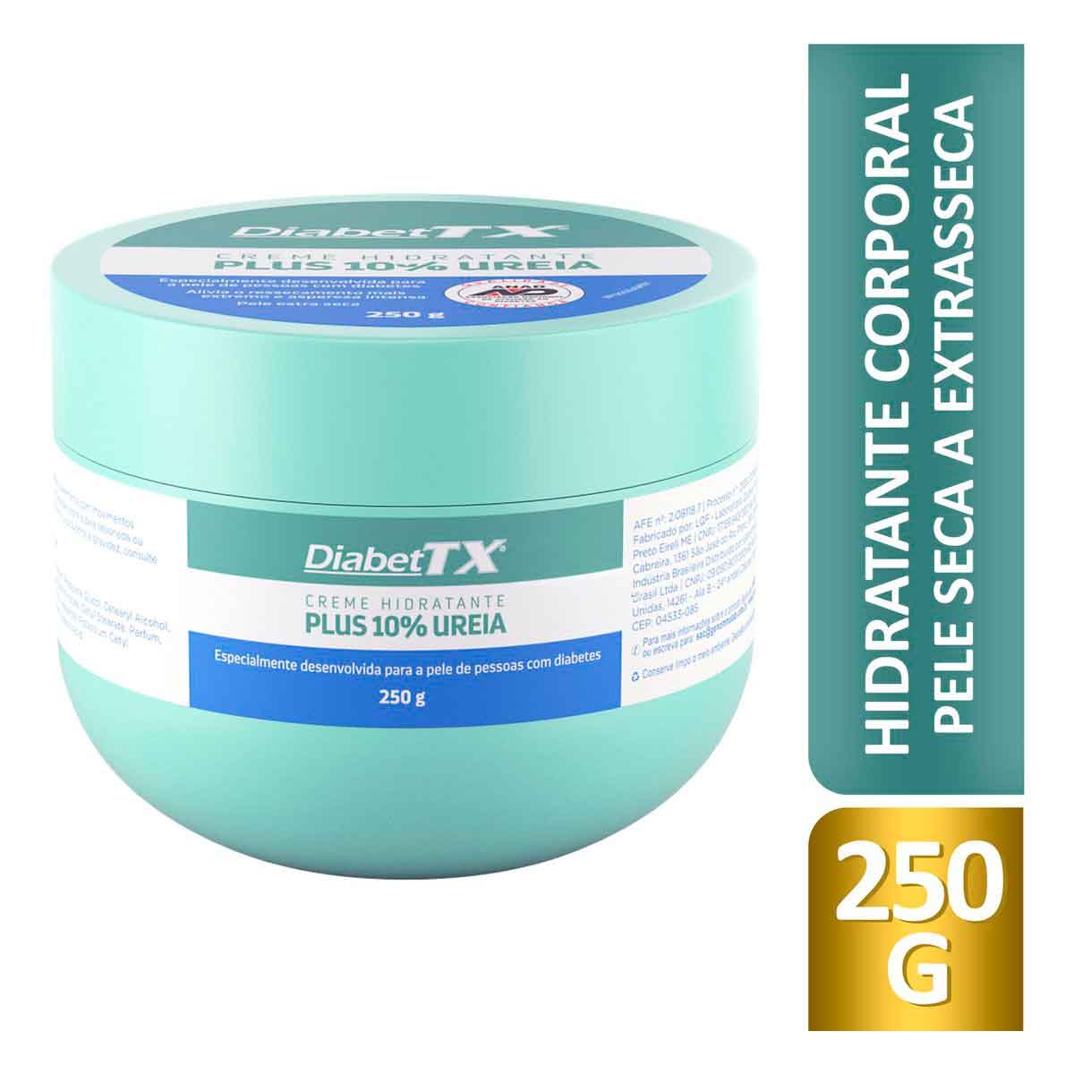 Creme Hidratante DiabetTX Plus 10% Ureia com 250g Menor preço em Creme Hidratante DiabetTX Plus 10% Ureia com 250g