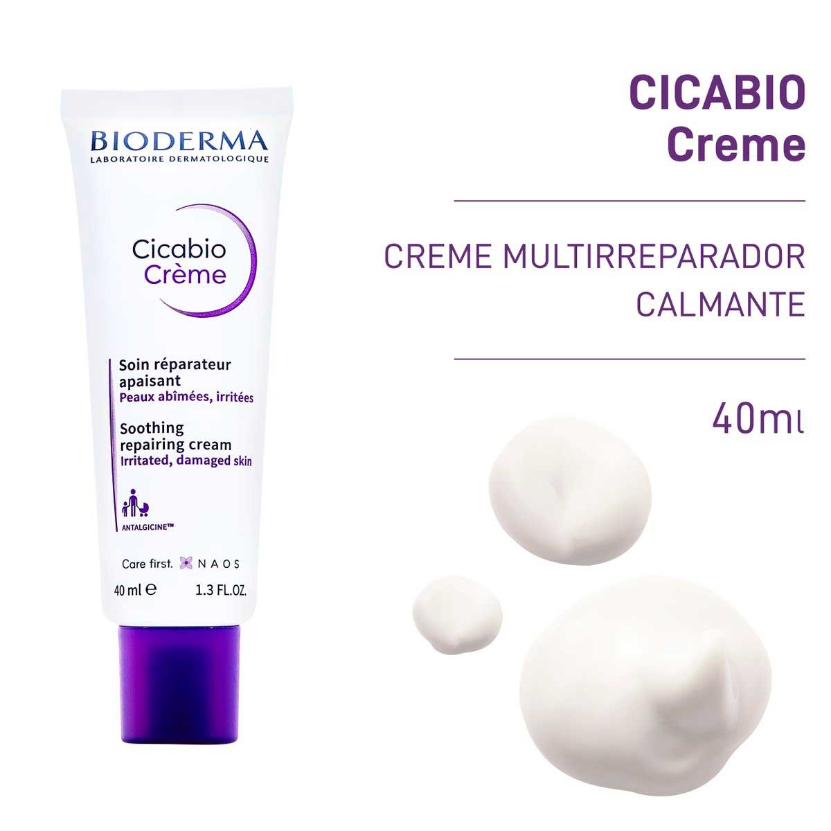 Creme Hidratante Multirreparador Calmante Bioderma Cicabio Crème com 40ml Menor preço em Creme Hidratante Multirreparador Calmante Bioderma Cicabio Crème com 40ml