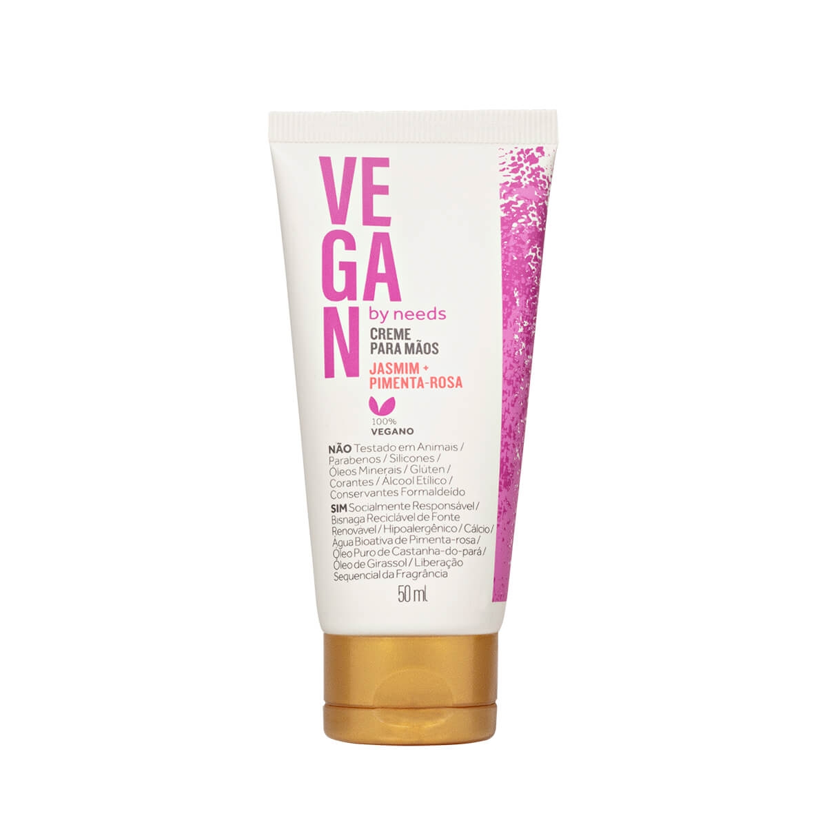 Creme Hidratante para Mãos Vegan by Needs Jasmim e Pimenta Rosa com 50ml 50ml