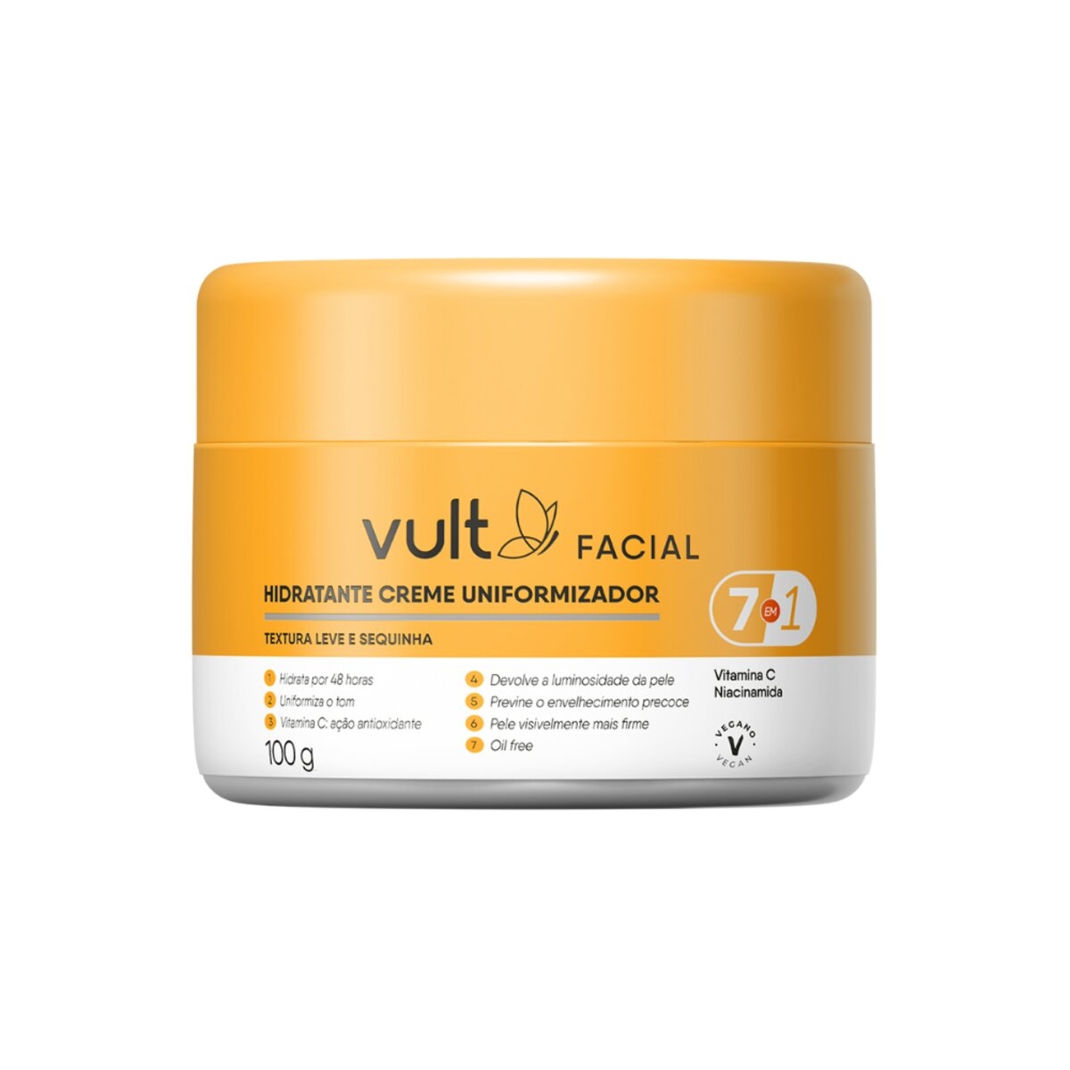 Creme Hidratante Uniformizador Vult Facial 7 em 1 100g