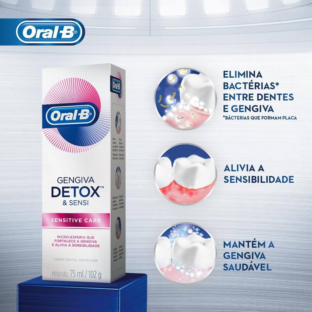 Creme Dental Oral-B Gengiva Detox Sensitive Care 102g | Droga Raia