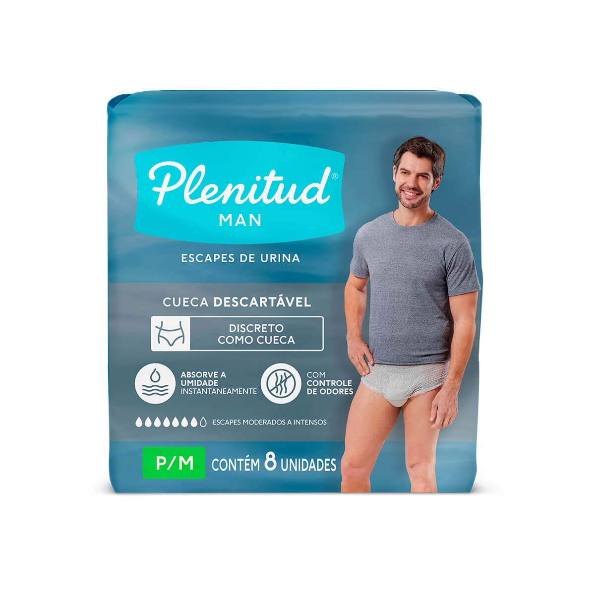 Roupa Íntima Descartável Masculina Plenitud Man P/M 8 unidades Menor preço em Roupa Íntima Descartável Masculina Plenitud Man P/M 8 unidades
