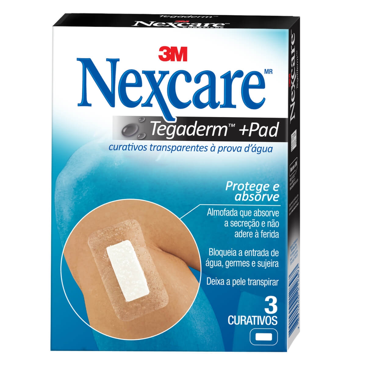 Curativo Transparente Nexcare Tegaderm com Pad 3 Unidade Droga Raia