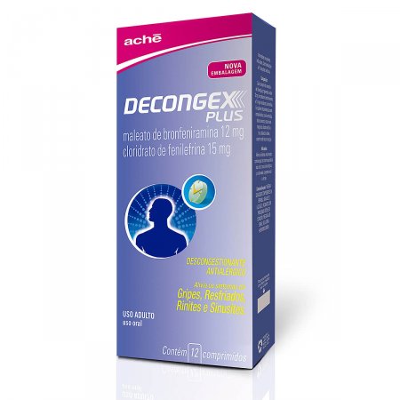 Decongex Plus 12mg + 15mg com 12 comprimidos