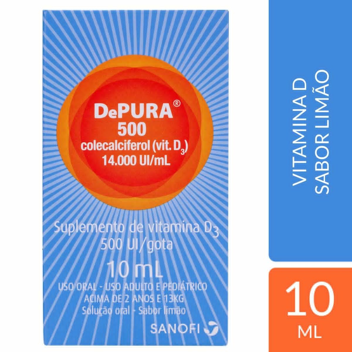 Vitamina D DePura 500 14000UI/ml em Gotas 10ml
