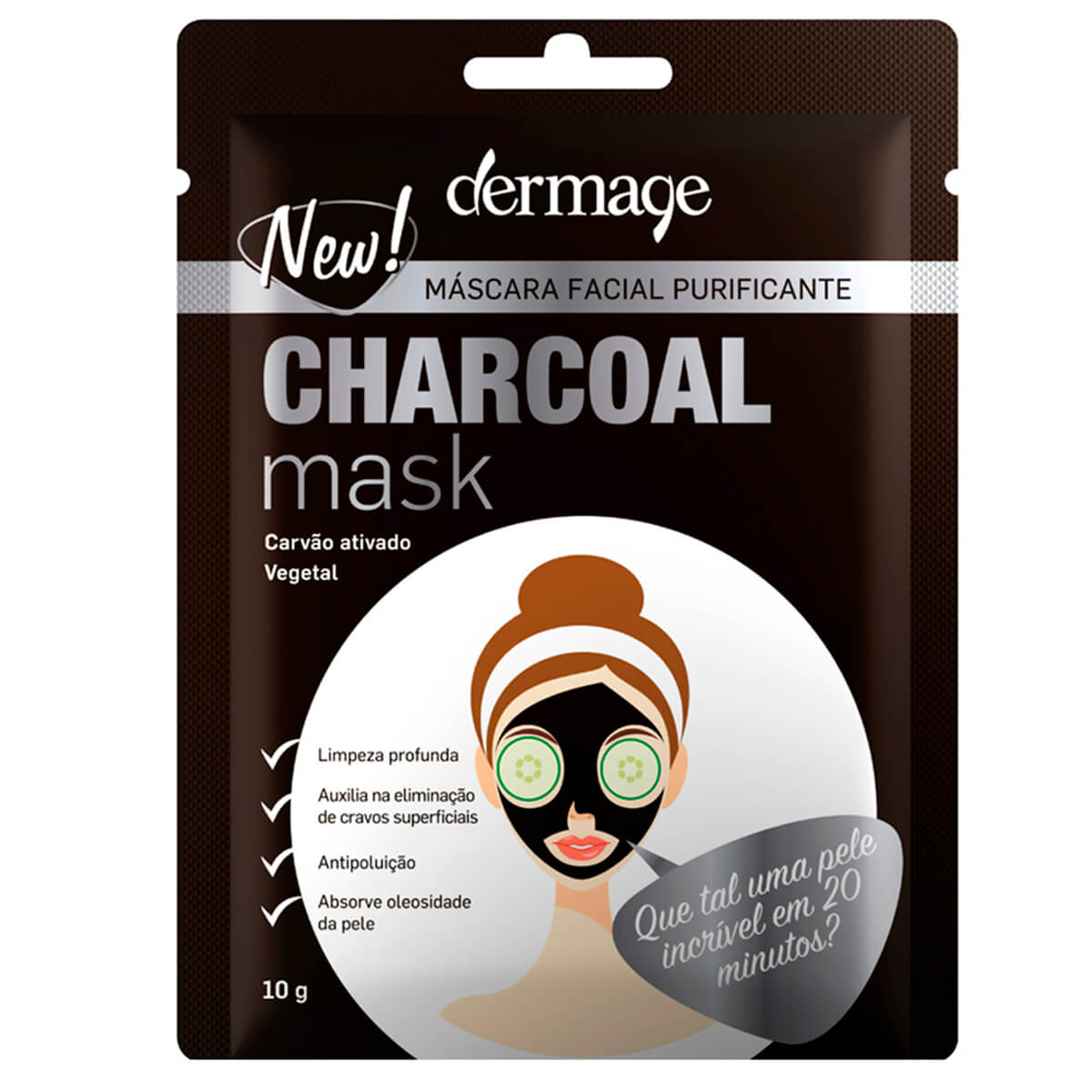 Máscara Facial Purificante Charcoal Mask Dermage 10g