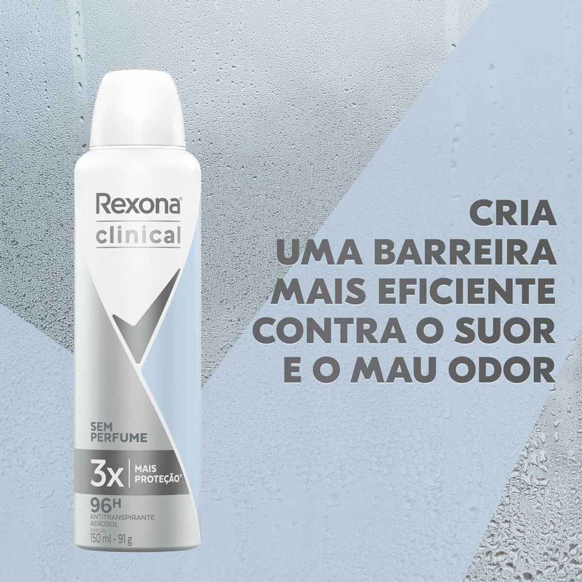 Desodorante Antitranspirante Aerosol Rexona Clinical Sem Perfume ...
