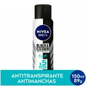 Desodorante Antitranspirante Aerosol Nivea Men Black&White Invisible Fresh 48h com 150ml