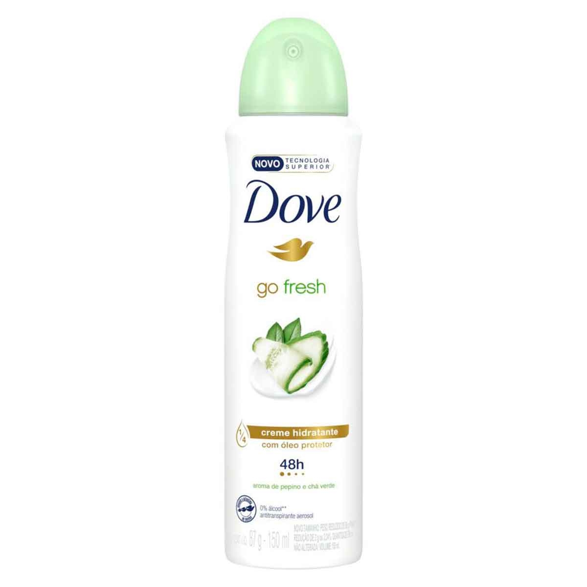 Desodorante Dove Go Fresh Pepino e Chá Verde Aerossol Antitranspirante