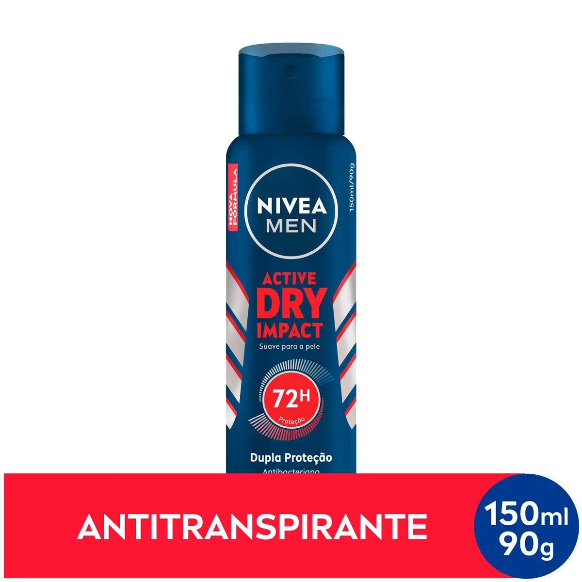 Desodorante Antitranspirante Aerosol Nivea Men Active Dry Impact Masculino com 150ml