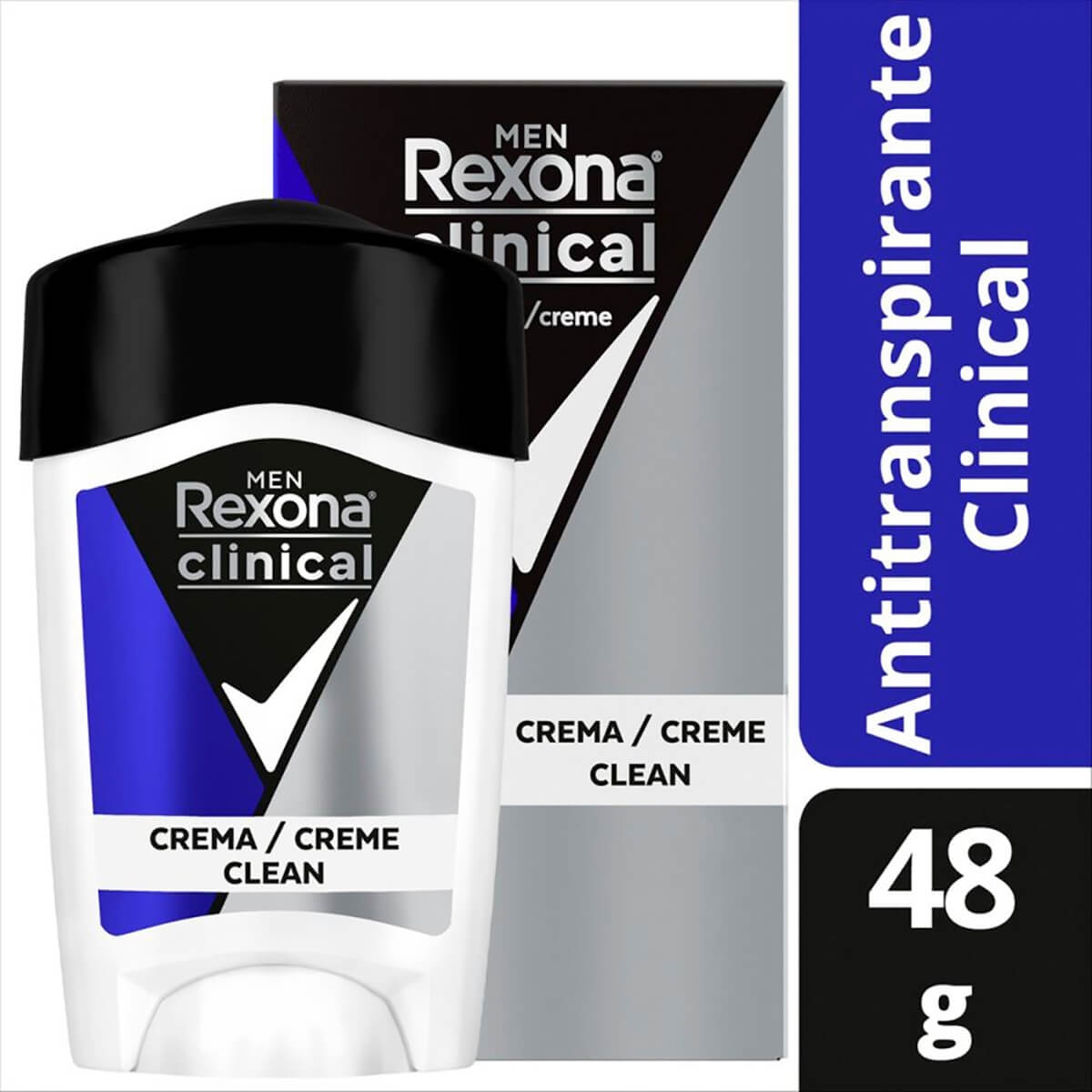 Desodorante Rexona Men Clinical Clean Antitranspirante em Creme com 48g 48g