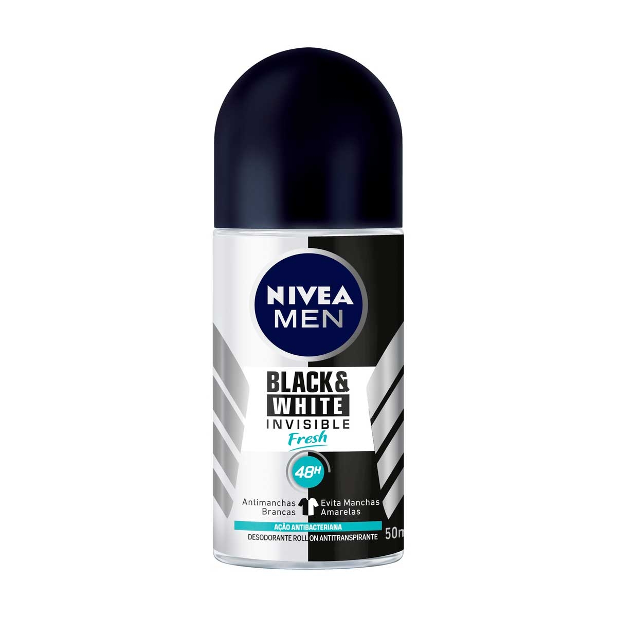 Desodorante Antitranspirante Roll-On Nivea Men Invisible Black & White Fresh com 50ml Menor preço em Desodorante Antitranspirante Roll-On Nivea Men Invisible Black & White Fresh com 50ml