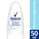 Desodorante Rexona Sem Perfume Roll-On Antitranspirante com 50ml