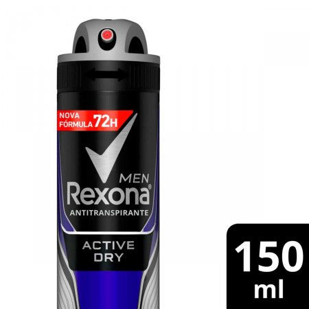 Desodorante Rexona Men Active Dry Masculino Aerossol Antitranspirante com 150ml