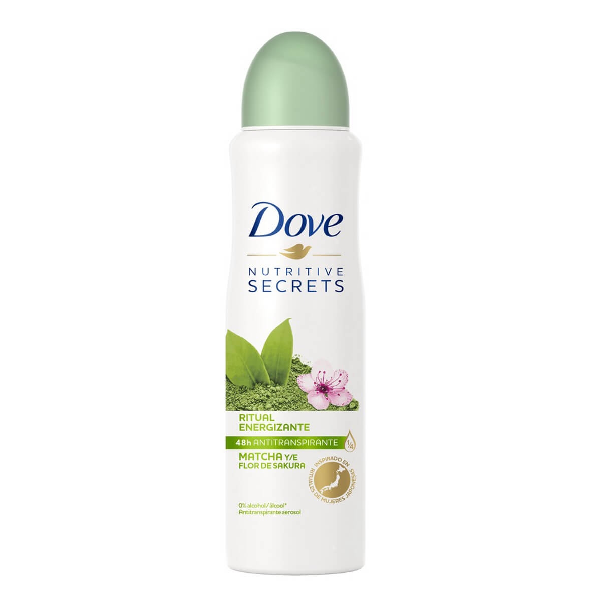Desodorante Antitranspirante Aerosol Dove Nutritive Secrets Ritual Energizante Matcha e Flor de Sakura 150ml