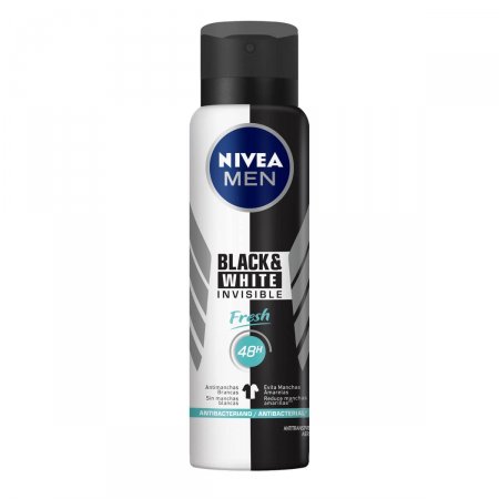 Desodorante Antitranspirante Aerosol Nivea Men Black&White Invisible Fresh 48h com 150ml