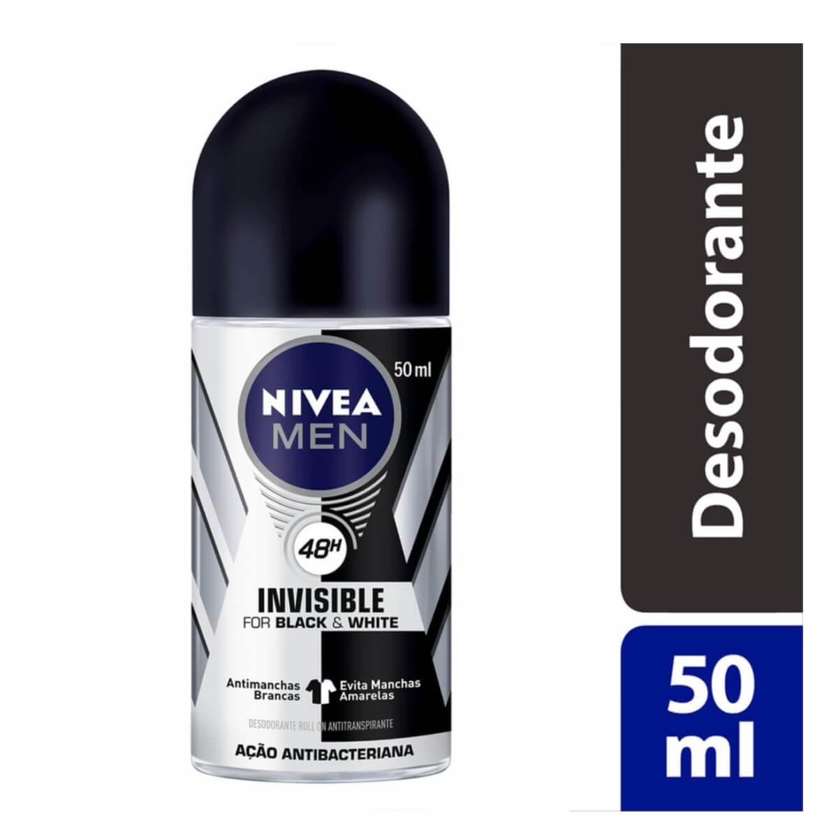 Desodorante Antitranspirante Roll On NIVEA Invisible for Black & White Nivea Men 50ml