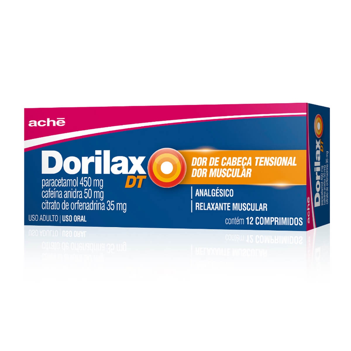 Dorilax DT Paracetamol 450mg + Cafeína Anidra 50mg + Citrato de Orfenadrina 35mg 12 comprimidos